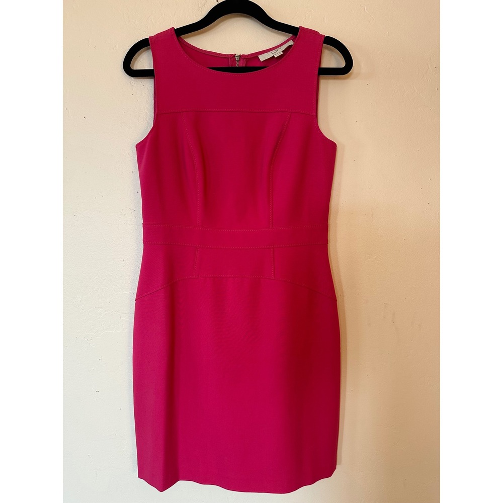 Ann Taylor LOFT Magenta Pink Sleeveless Sheath Dress Size 2 17-279830 70074